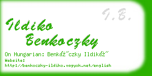 ildiko benkoczky business card